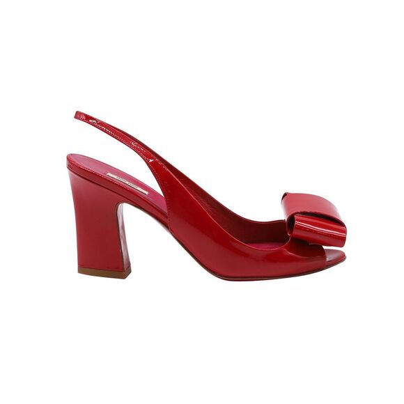 Miu Miu Vernice Slingback Heels in Red Leather